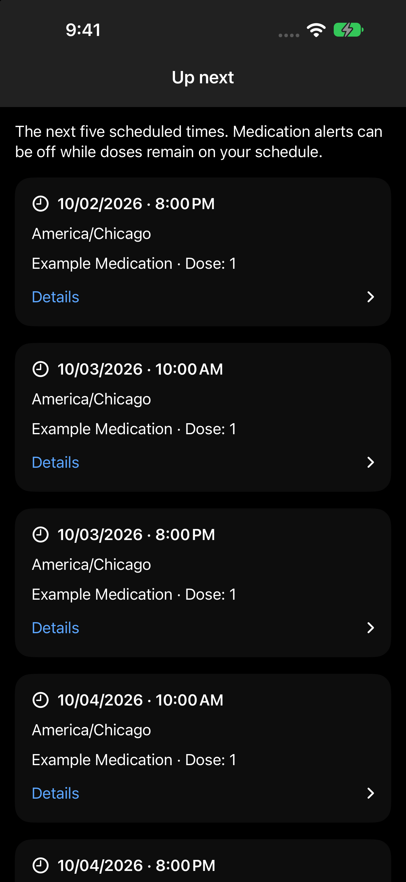 Up next shows taking schedules even when Audio Alerts is off.